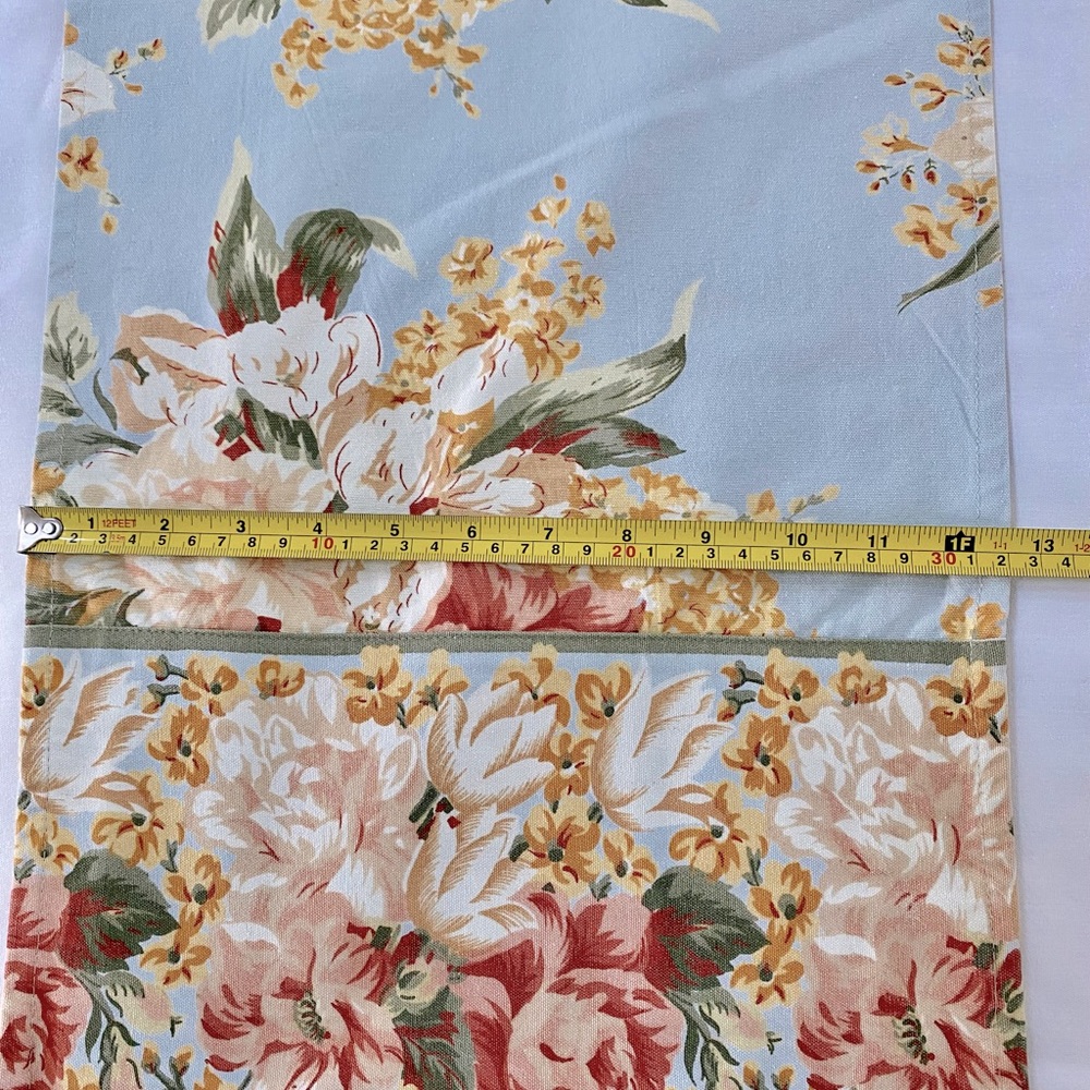 APRIL CORNELL Spring Summer FLORAL Cotton Runner Garden Blue Pink Green. - Picture 4 of 7